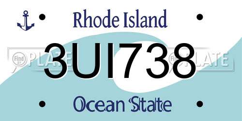 3UI738 Rhode Island License Plate