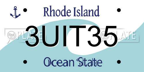 3UIT35 Rhode Island License Plate