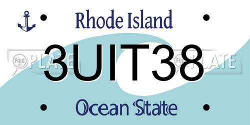 3UIT38 Rhode Island License Plate