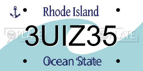 3UIZ35 Rhode Island License Plate