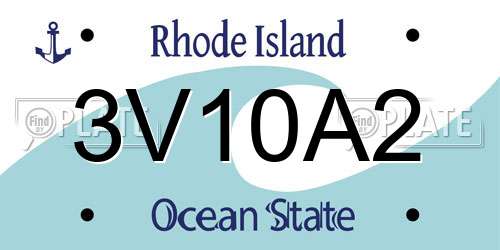 3V10A2 Rhode Island License Plate