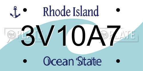 3V10A7 Rhode Island License Plate