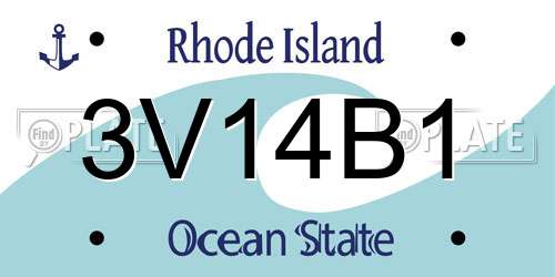 3V14B1 Rhode Island License Plate