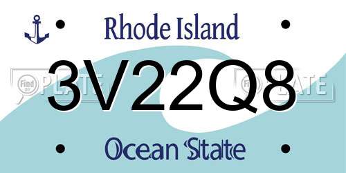 3V22Q8 Rhode Island License Plate