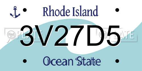3V27D5 Rhode Island License Plate