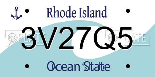 3V27Q5 Rhode Island License Plate