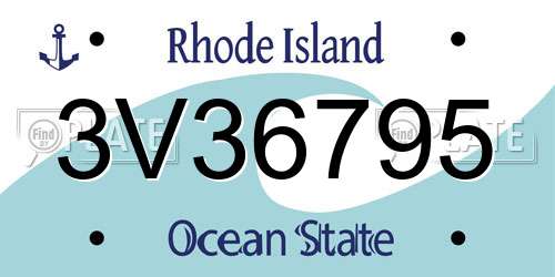 3V36795 Rhode Island License Plate