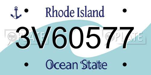 3V60577 Rhode Island License Plate