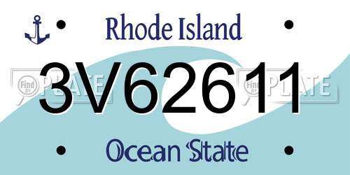 3V62611 Rhode Island License Plate