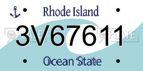 3V67611 Rhode Island License Plate