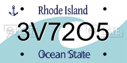 3V72O5 Rhode Island License Plate