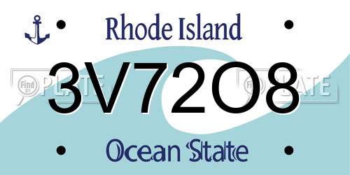 3V72O8 Rhode Island License Plate