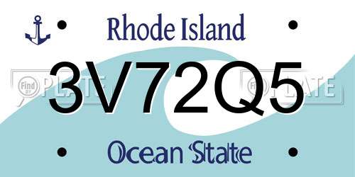 3V72Q5 Rhode Island License Plate