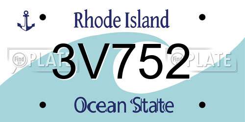 3V752 Rhode Island License Plate