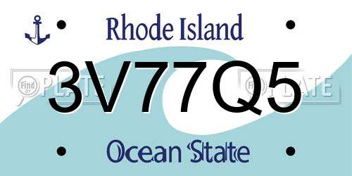 3V77Q5 Rhode Island License Plate