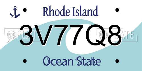 3V77Q8 Rhode Island License Plate