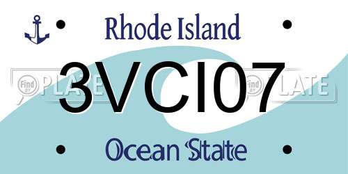 3VCI07 Rhode Island License Plate