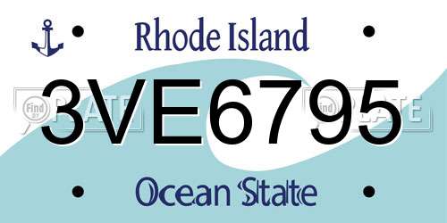 3VE6795 Rhode Island License Plate