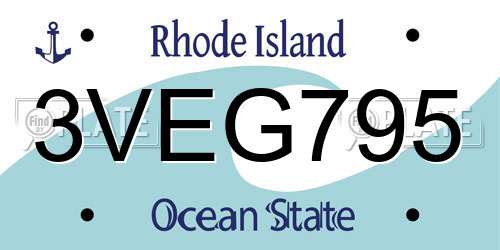 3VEG795 Rhode Island License Plate