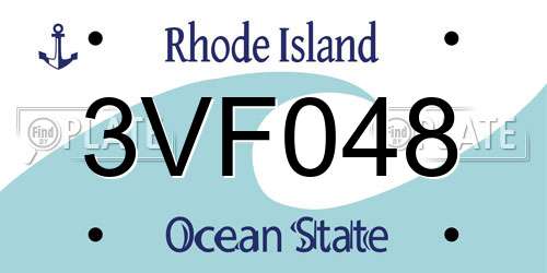 3VF048 Rhode Island License Plate