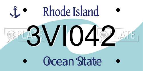 3VI042 Rhode Island License Plate