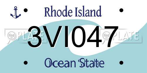 3VI047 Rhode Island License Plate