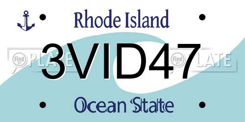 3VID47 Rhode Island License Plate