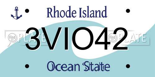 3VIO42 Rhode Island License Plate