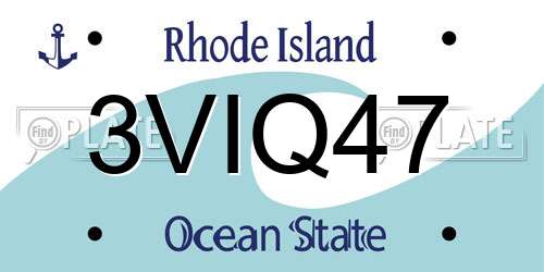 3VIQ47 Rhode Island License Plate