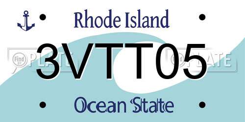 3VTT05 Rhode Island License Plate