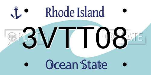 3VTT08 Rhode Island License Plate