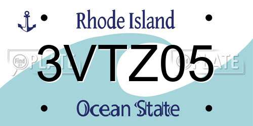 3VTZ05 Rhode Island License Plate