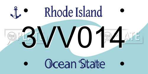 3VV014 Rhode Island License Plate
