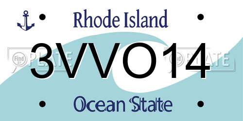 3VVO14 Rhode Island License Plate