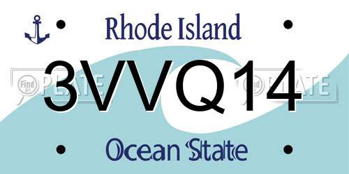 3VVQ14 Rhode Island License Plate