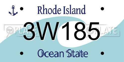 3W185 Rhode Island License Plate