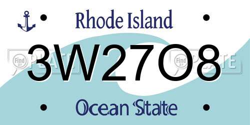 3W27O8 Rhode Island License Plate