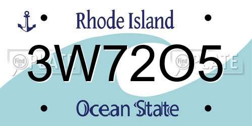 3W72O5 Rhode Island License Plate