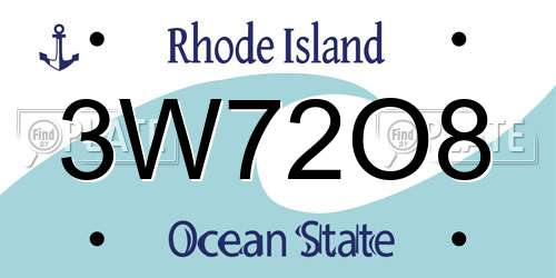3W72O8 Rhode Island License Plate