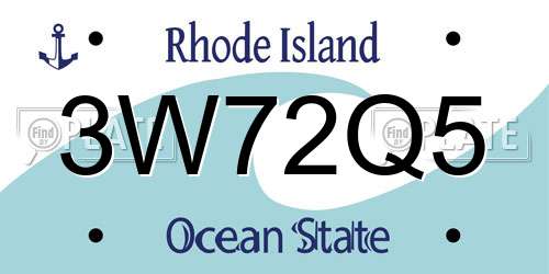 3W72Q5 Rhode Island License Plate