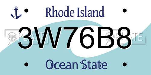 3W76B8 Rhode Island License Plate