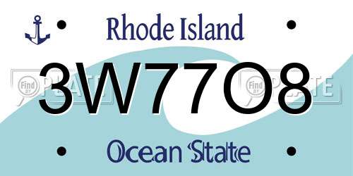 3W77O8 Rhode Island License Plate