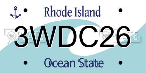3WDC26 Rhode Island License Plate