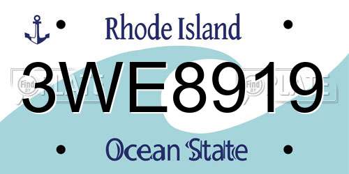 3WE8919 Rhode Island License Plate