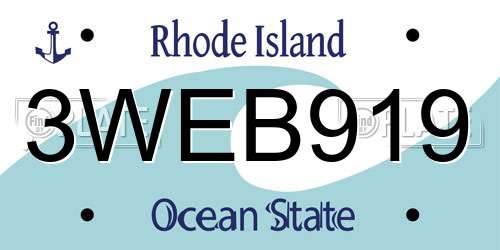 3WEB919 Rhode Island License Plate