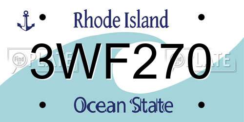 3WF270 Rhode Island License Plate