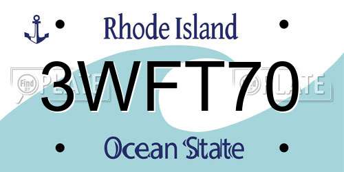 3WFT70 Rhode Island License Plate