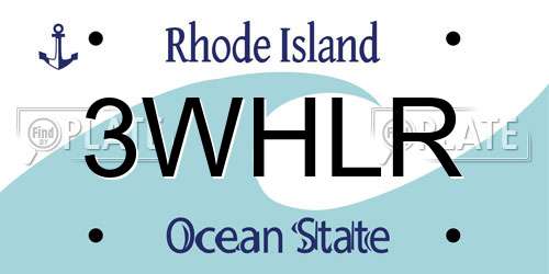 3WHLR Rhode Island License Plate