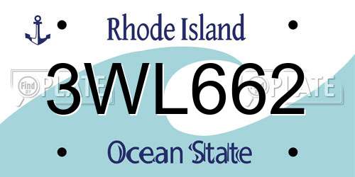 3WL662 Rhode Island License Plate