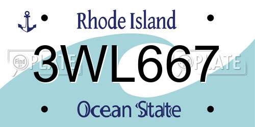 3WL667 Rhode Island License Plate